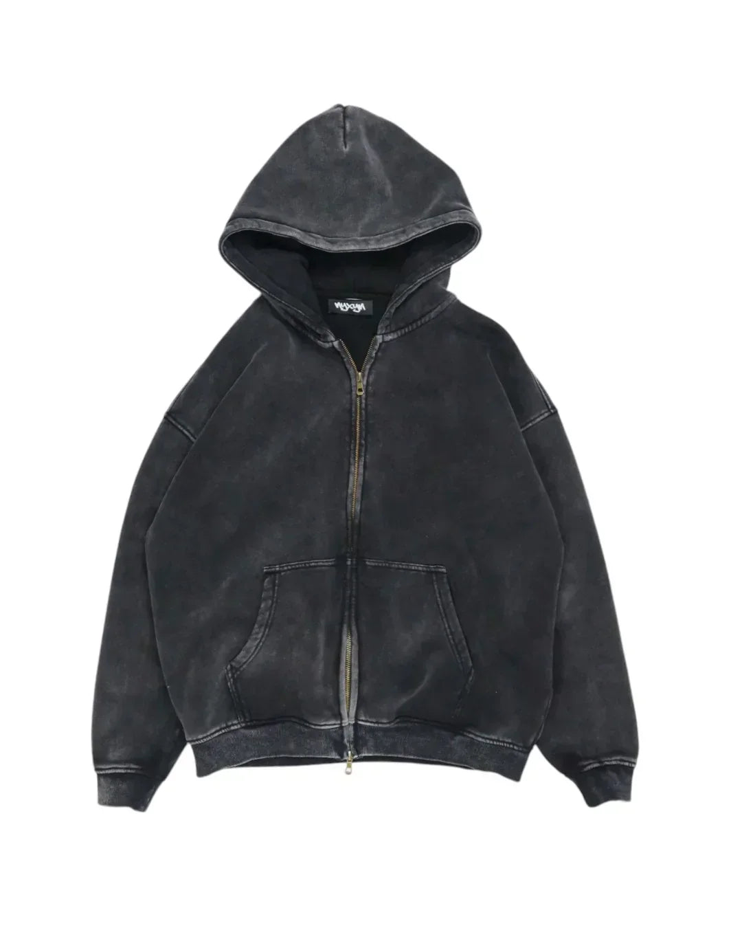 Stone Washed Hoodie in black